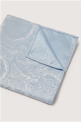  Light Blue Paisley Pocket Square