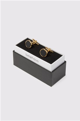  Gold Onyx Cufflinks