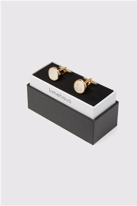  Gold Mother of Pearl Cufflinks