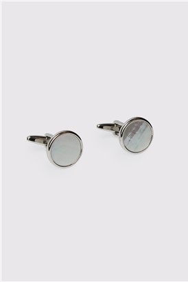  Silver Mother of Pearl Cufflinks