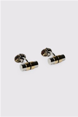  Black and Gold Barrell Cufflinks