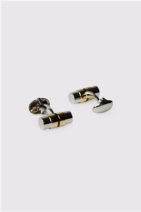  Black and Gold Barrell Cufflinks