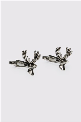  Silver Stags Head Cufflinks