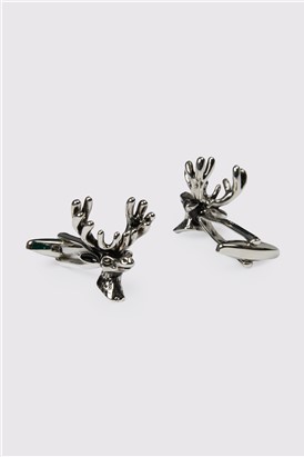  Silver Stags Head Cufflinks