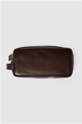  Brown Leather Washbag
