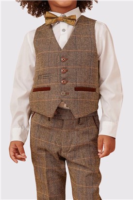  Ted Children's Tan Check Three Piece Suit