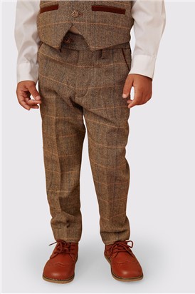  Ted Children's Tan Check Three Piece Suit