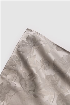  Silver Summer Floral Pocket Square