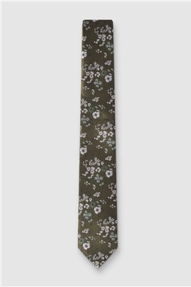  Sage Busy Floral Tie