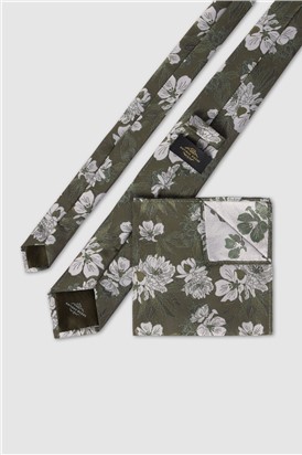  Sage Large Floral Tie