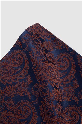  Rust Paisley Pocket Square