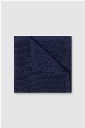  Navy Knitted Pocket Square
