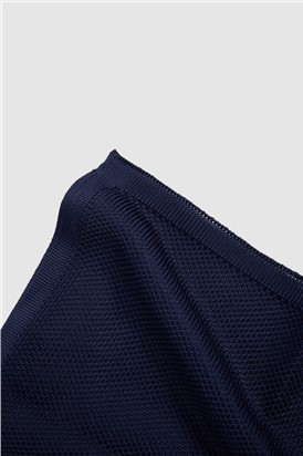  Navy Knitted Pocket Square