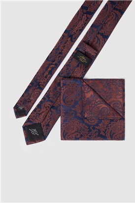  Rust Paisley Pocket Square