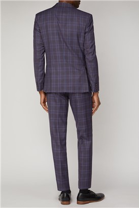  Purple Check Double Breasted Waistcoat