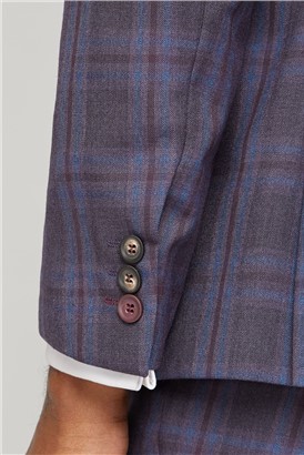  Purple Check Double Breasted Waistcoat