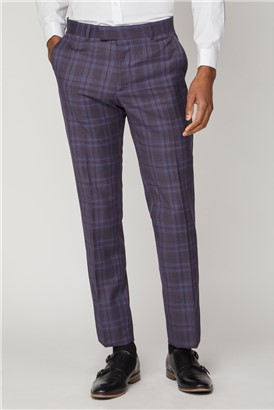  Purple Check Double Breasted Waistcoat