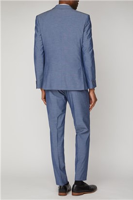  Blue Textured Slim Fit Two Piece Suit