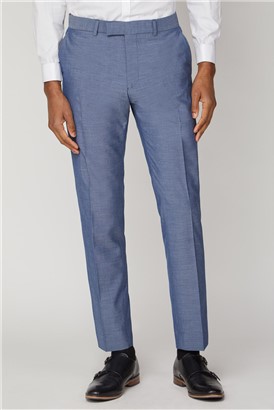  Blue Textured Slim Fit Two Piece Suit