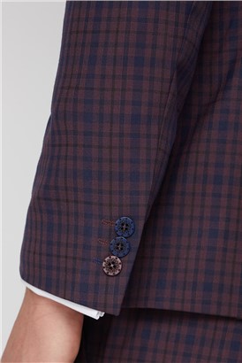  Pink and Blue Check Waistcoat