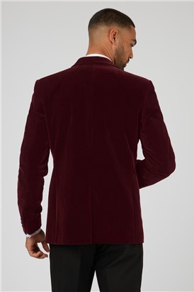  Slim Fit Burgundy Velvet Jacket