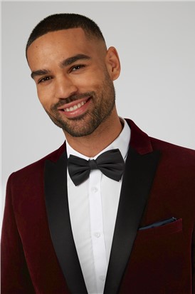  Slim Fit Burgundy Velvet Jacket