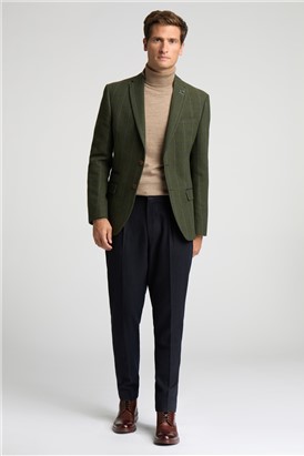  Slim Fit Hooper Green And Blue Check Tweed Suit