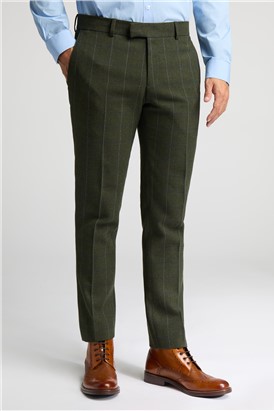  Slim Fit Hooper Green And Blue Check Tweed Suit