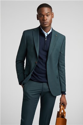  Slim Fit Bay Dark Teal Waistcoat