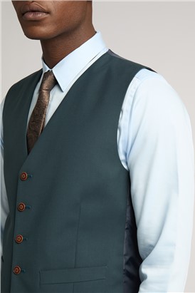  Slim Fit Bay Dark Teal Waistcoat