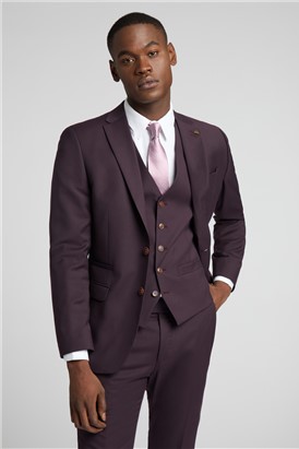  Slim Fit Bay Burgundy Waistcoat