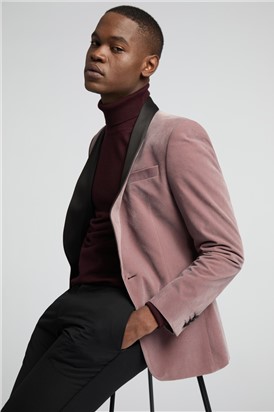  Slim Fit Dusty Pink Velvet Suit