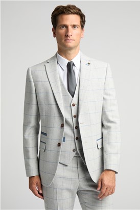  Slim Fit Powell Taupe Check Tweed Suit