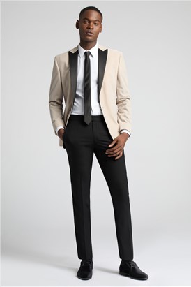  Slim Fit Ecru Velvet Suit