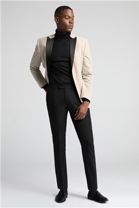  Slim Fit Ecru Velvet Suit