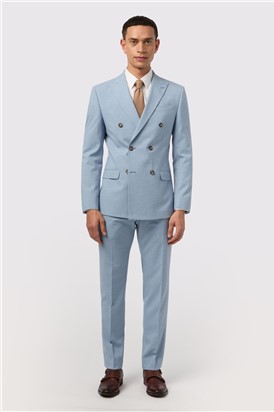  Slim Fit Cloud Blue Double Breasted Suit