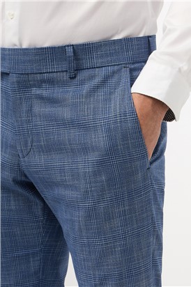  Slim Fit Blue Check Suit