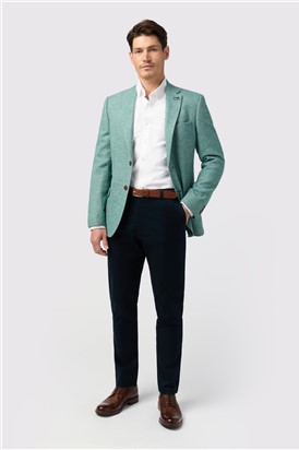  Slim Fit Green Herringbone Tweed Waistcoat