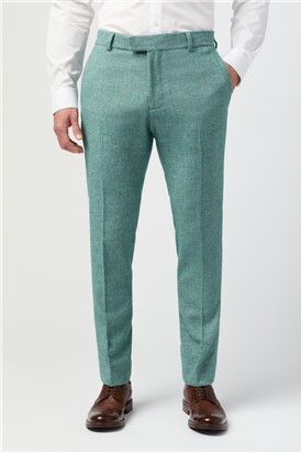  Slim Fit Green Herringbone Tweed Waistcoat