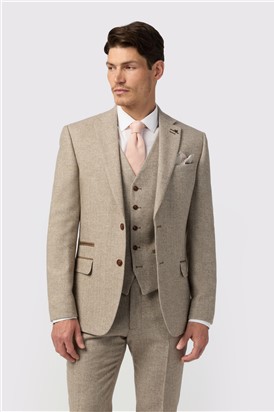  Slim Fit Taupe Tweed Trouser