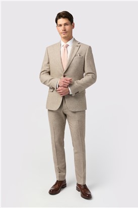  Slim Fit Taupe Tweed Trouser