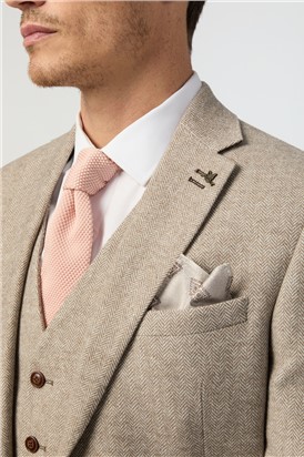  Slim Fit Taupe Tweed Trouser