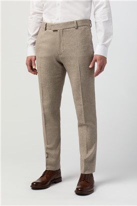  Slim Fit Taupe Tweed Trouser