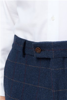  Tailored Fit Ezra Blue Check Trousers