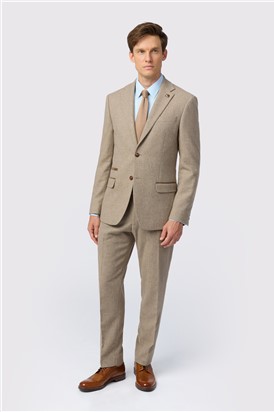 Slim Fit Camel Herringbone Tweed Suit