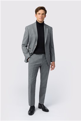  Slim Fit Grey Herringbone Tweed Suit