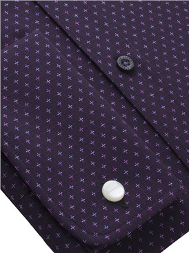  Violet Jacquard Crosses Shirt