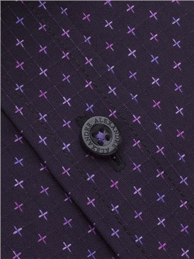  Violet Jacquard Crosses Shirt