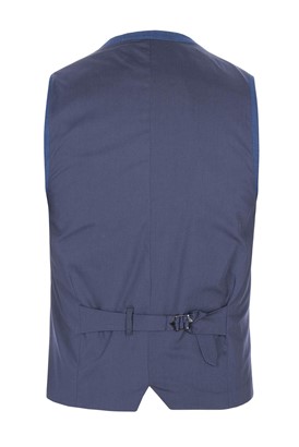  Cobalt Blue Wool Blend Waistcoat