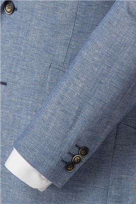  Pale Blue Waistcoat  With Linen Flec